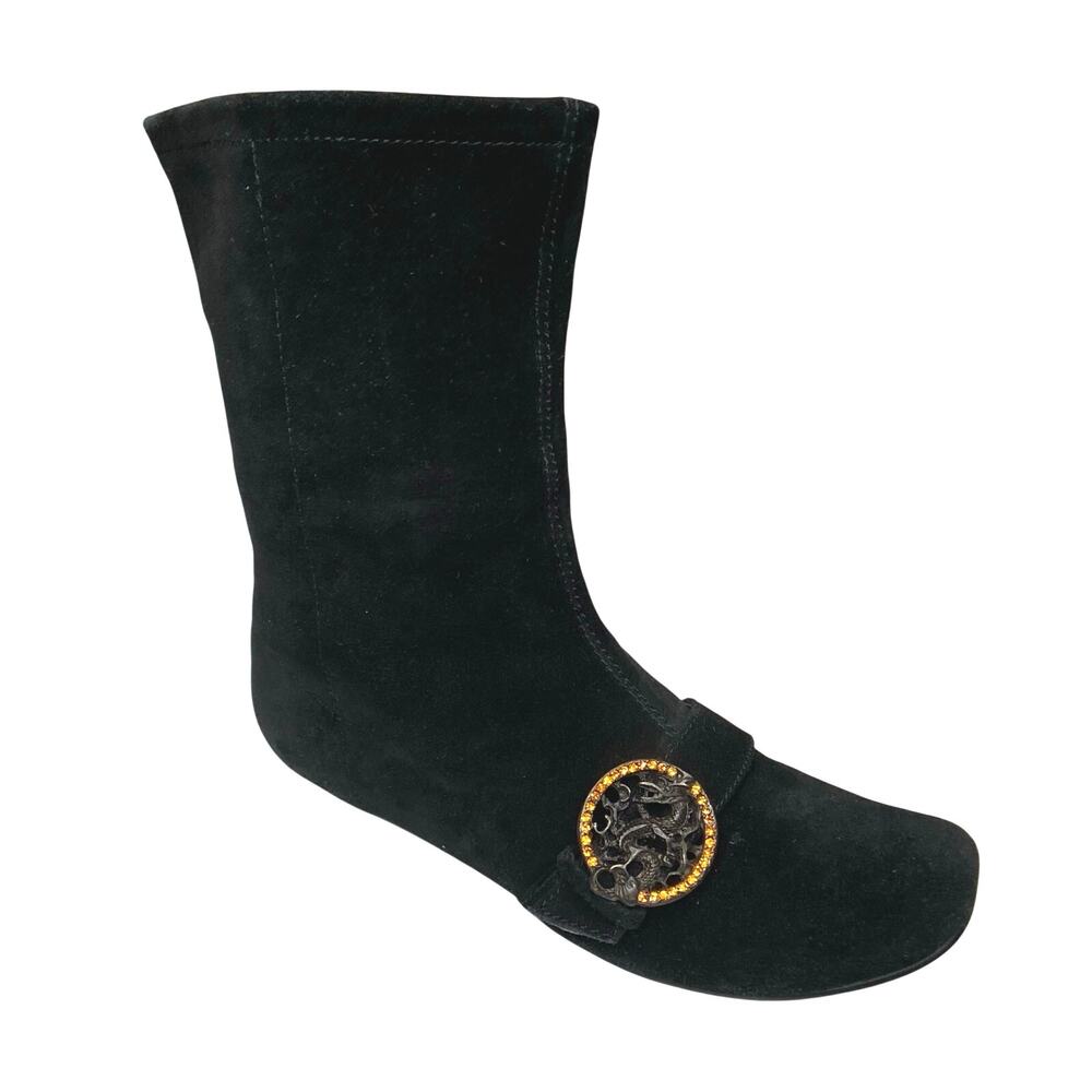 Faryl Robin Ankle Boots Sz 10 Black Suede Dragon Ren Faire
